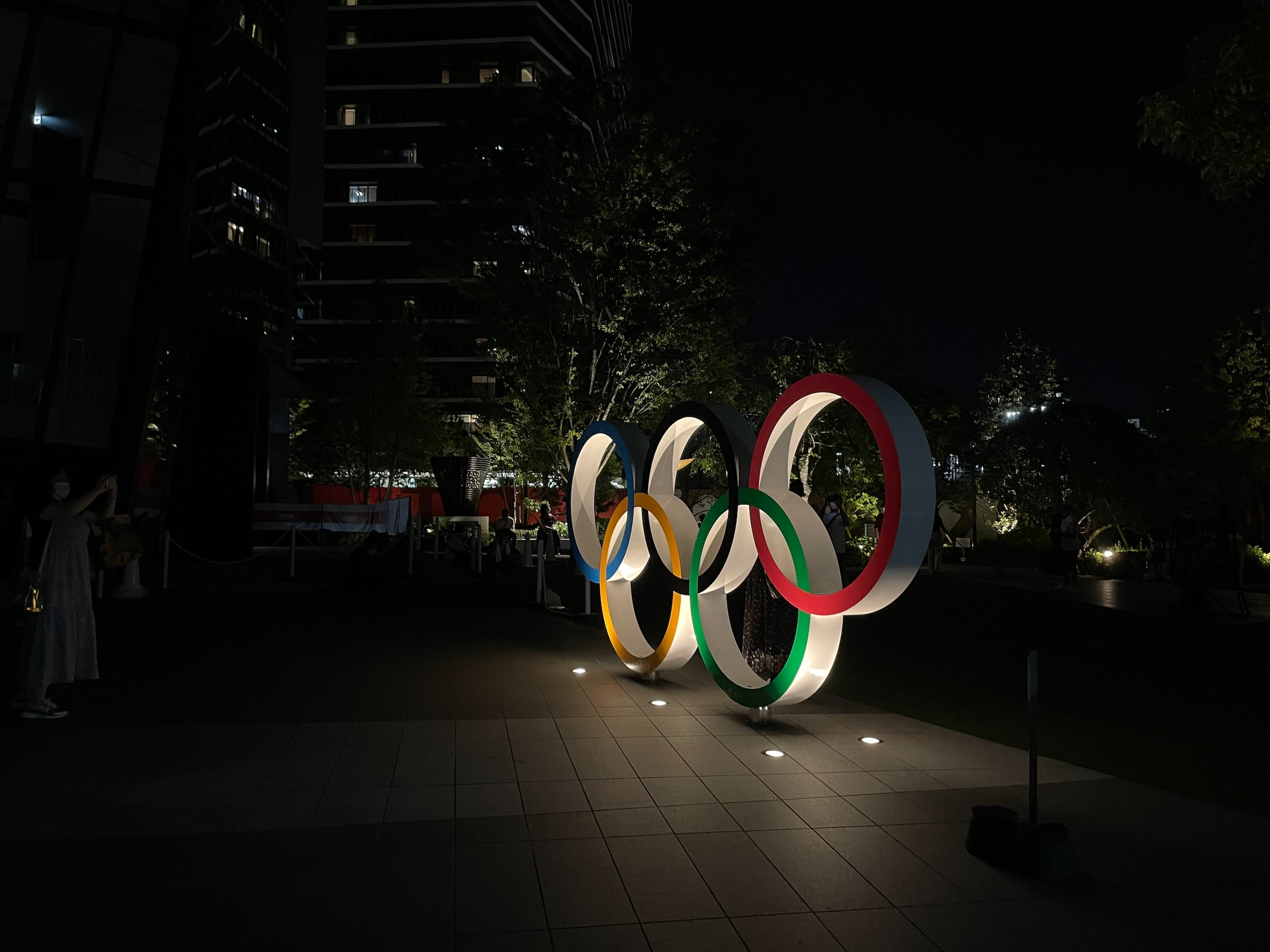 Olympic rings statue in Tokyo