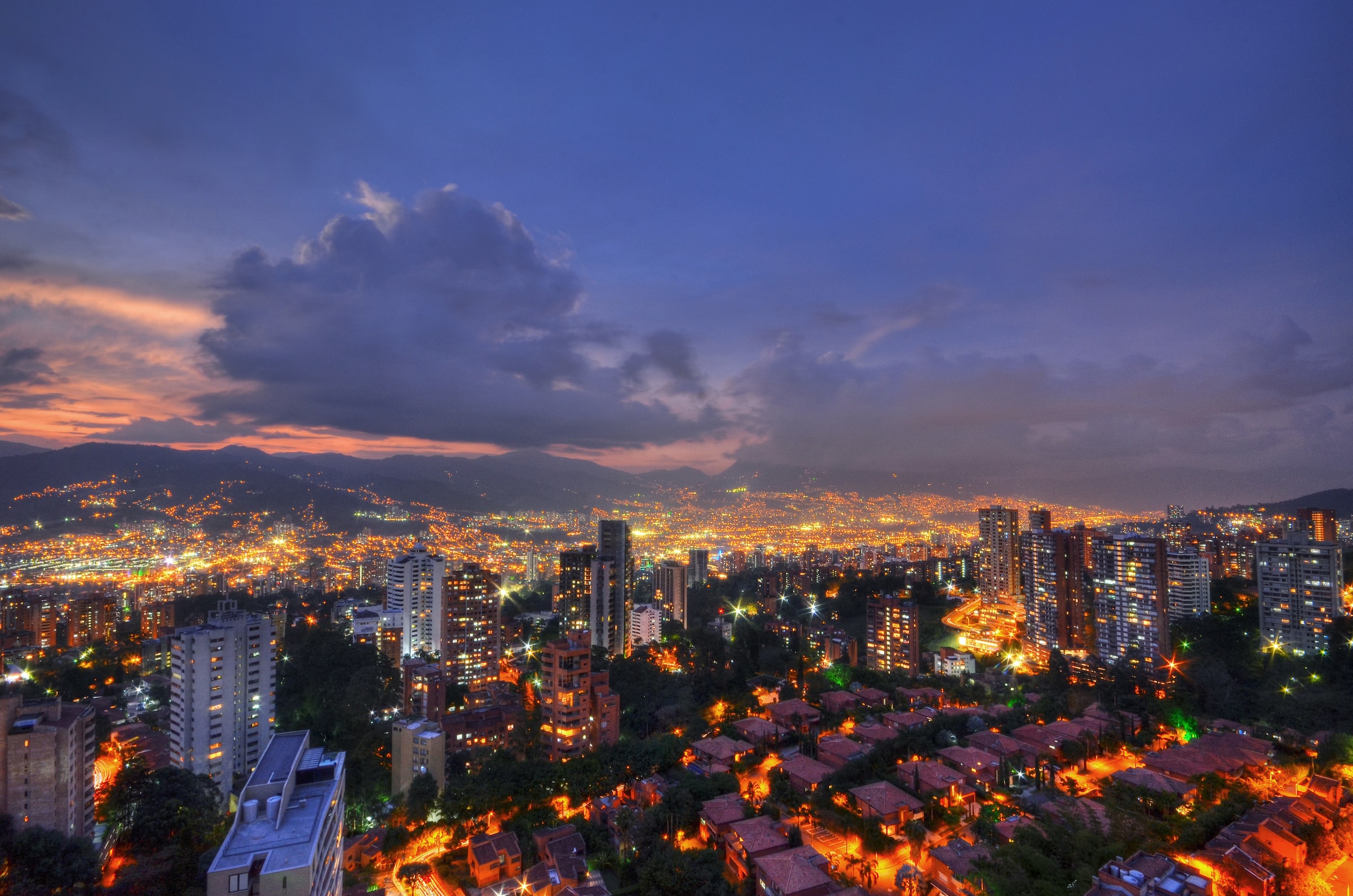 Skyview of the city of medellin