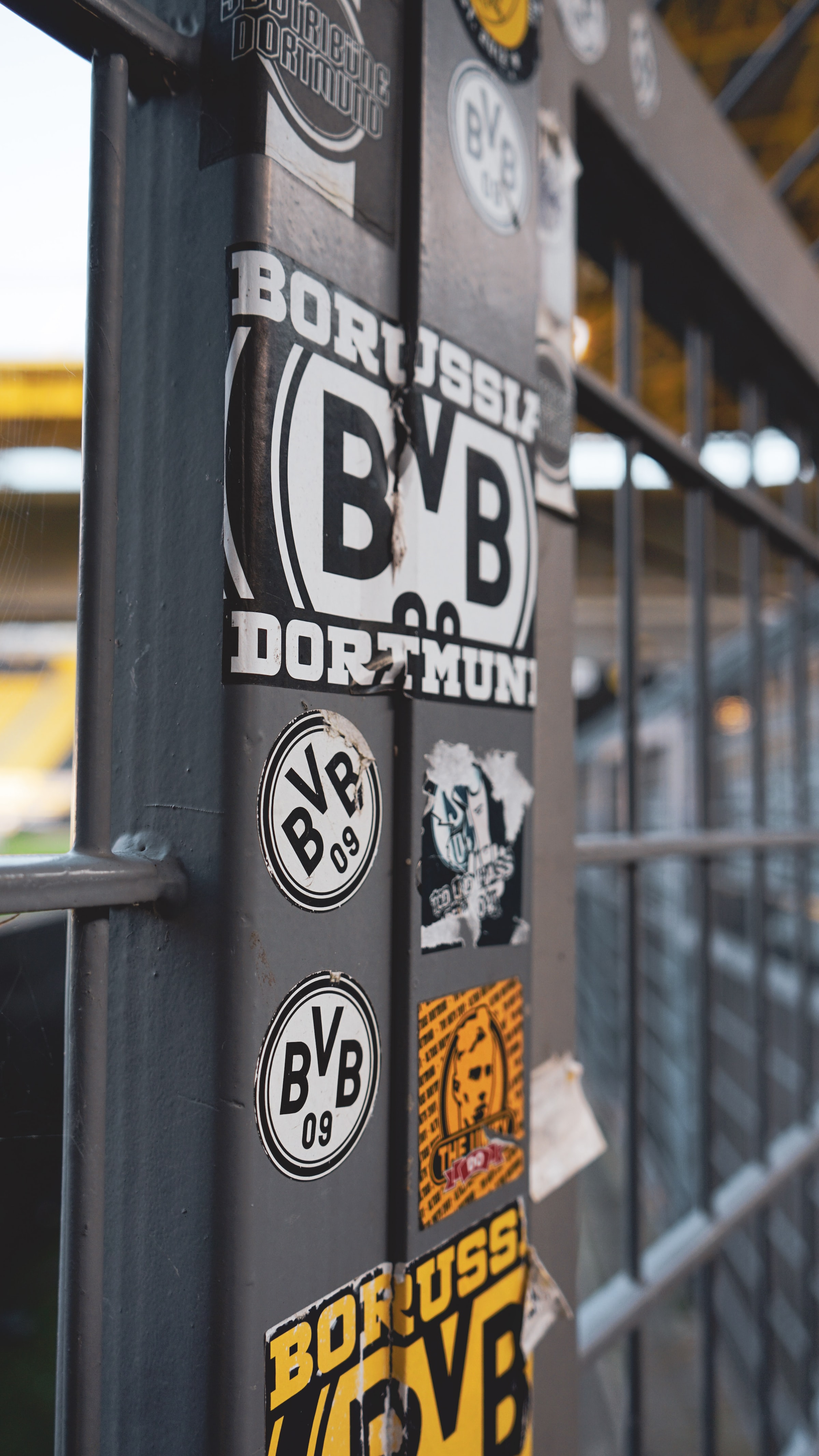 Borussia Dortmund Stickers In The Stadium Signal Iduna Park