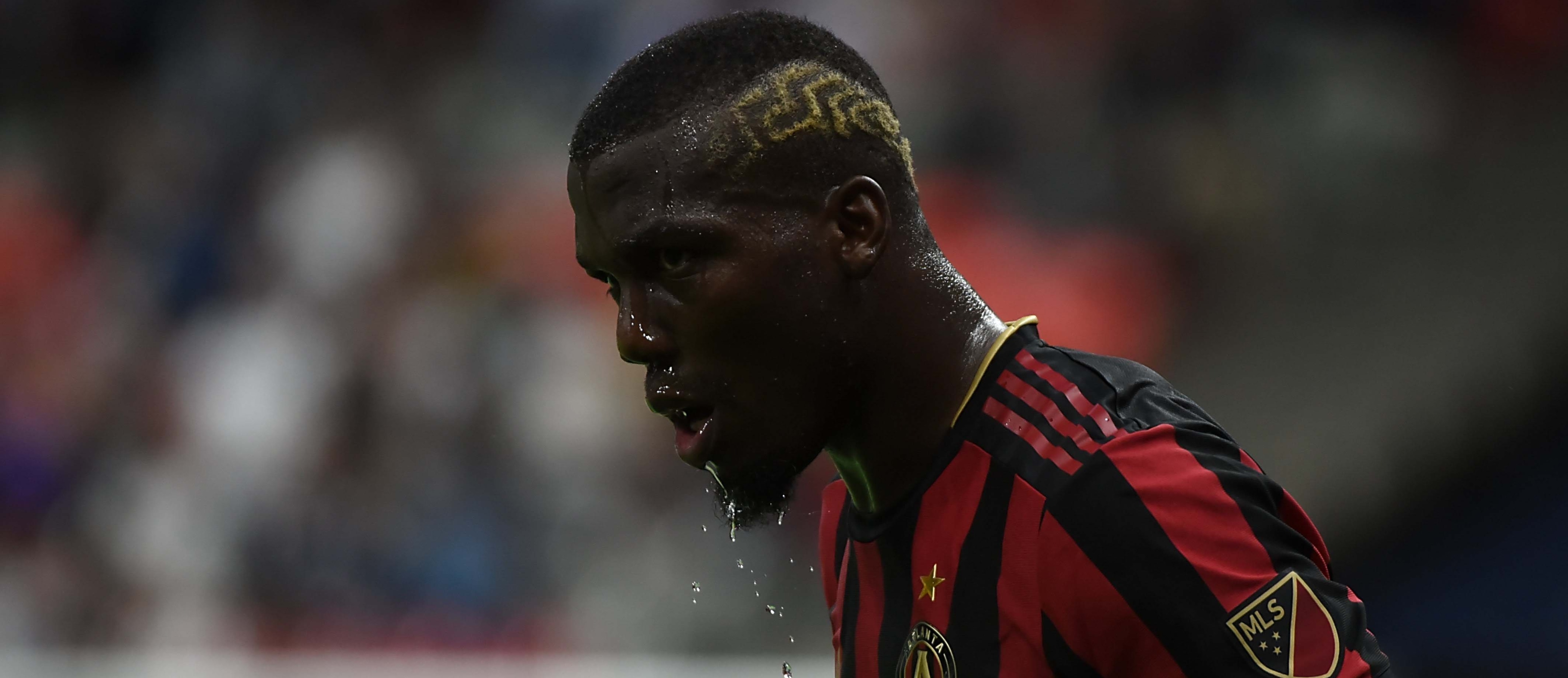 Florentin pogba sweating all over his body