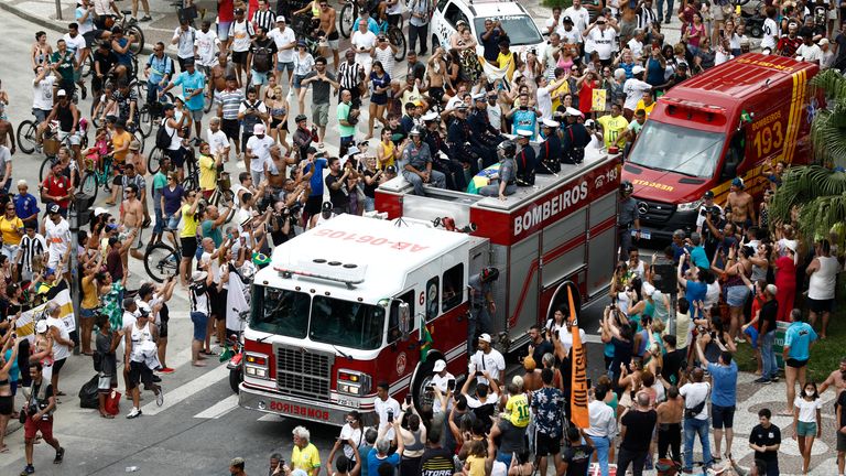 Thousands Line The Streets As Brazilian Football Legend Is Laid To Rest