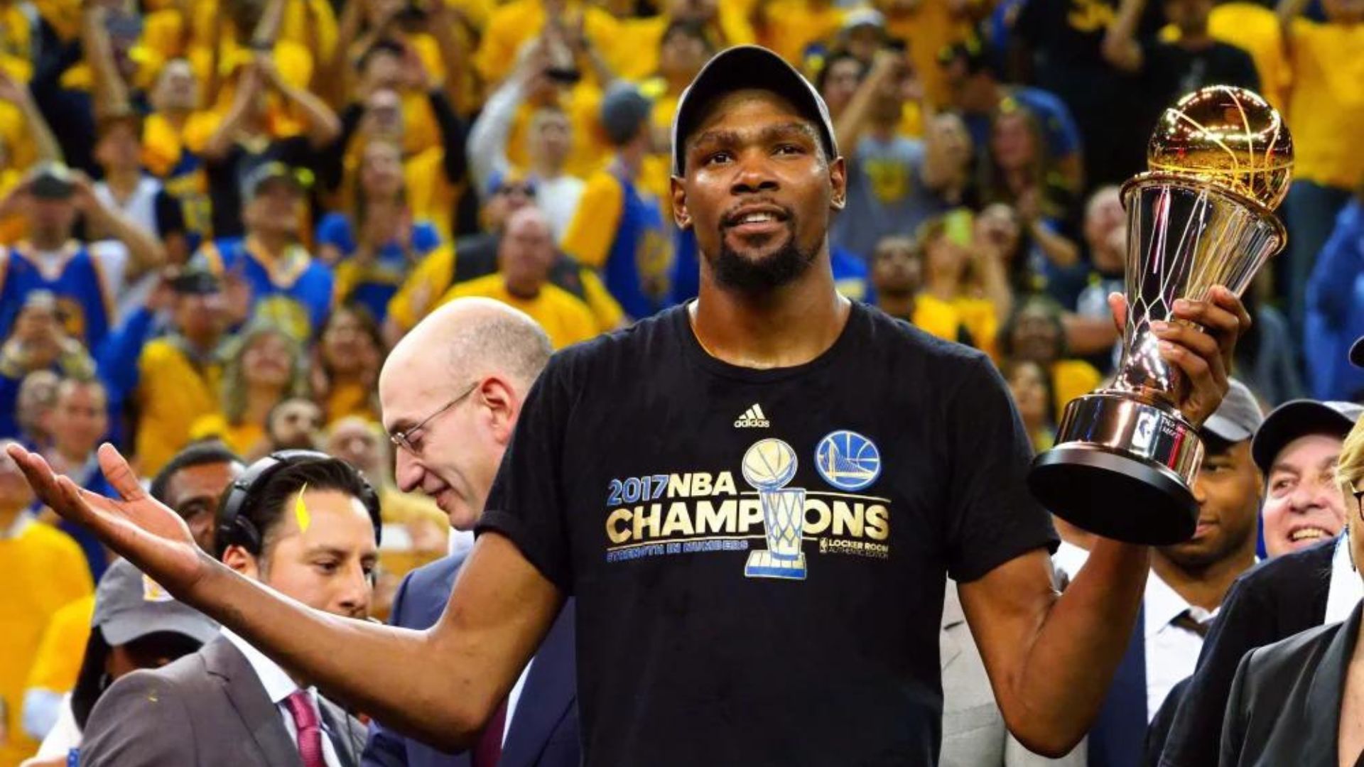 Kevin Durant Holding A Trophy