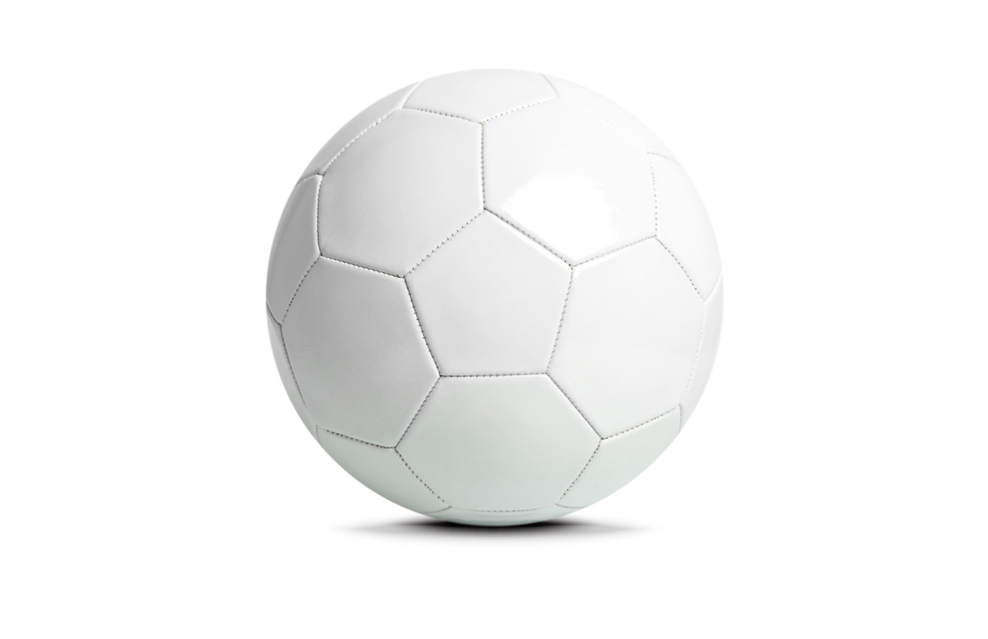 Plain white soccer ball