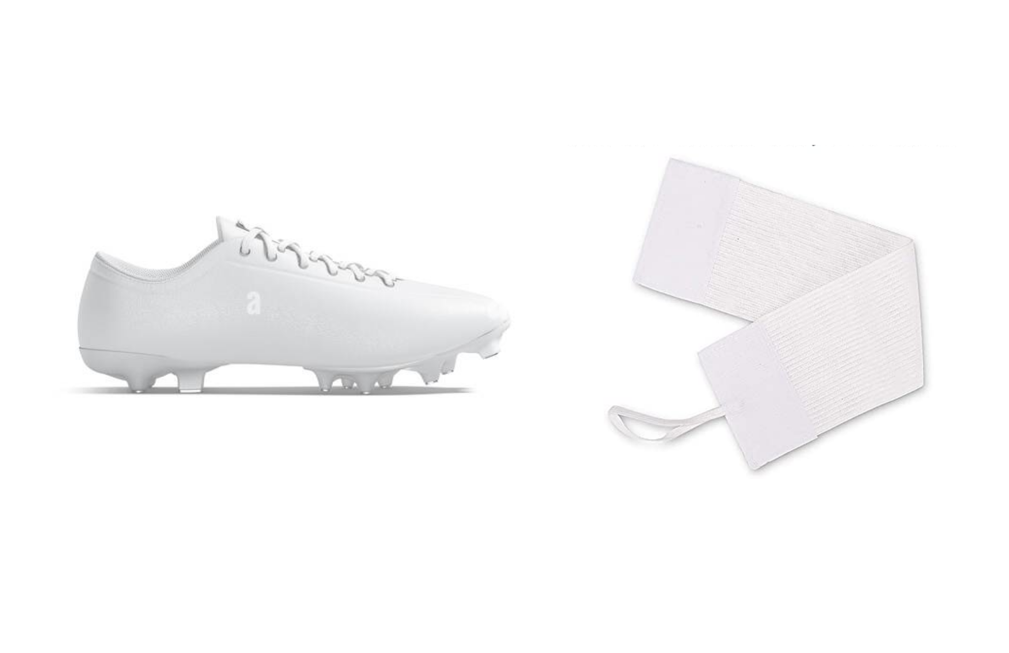Plain cleats and armbands for soccer