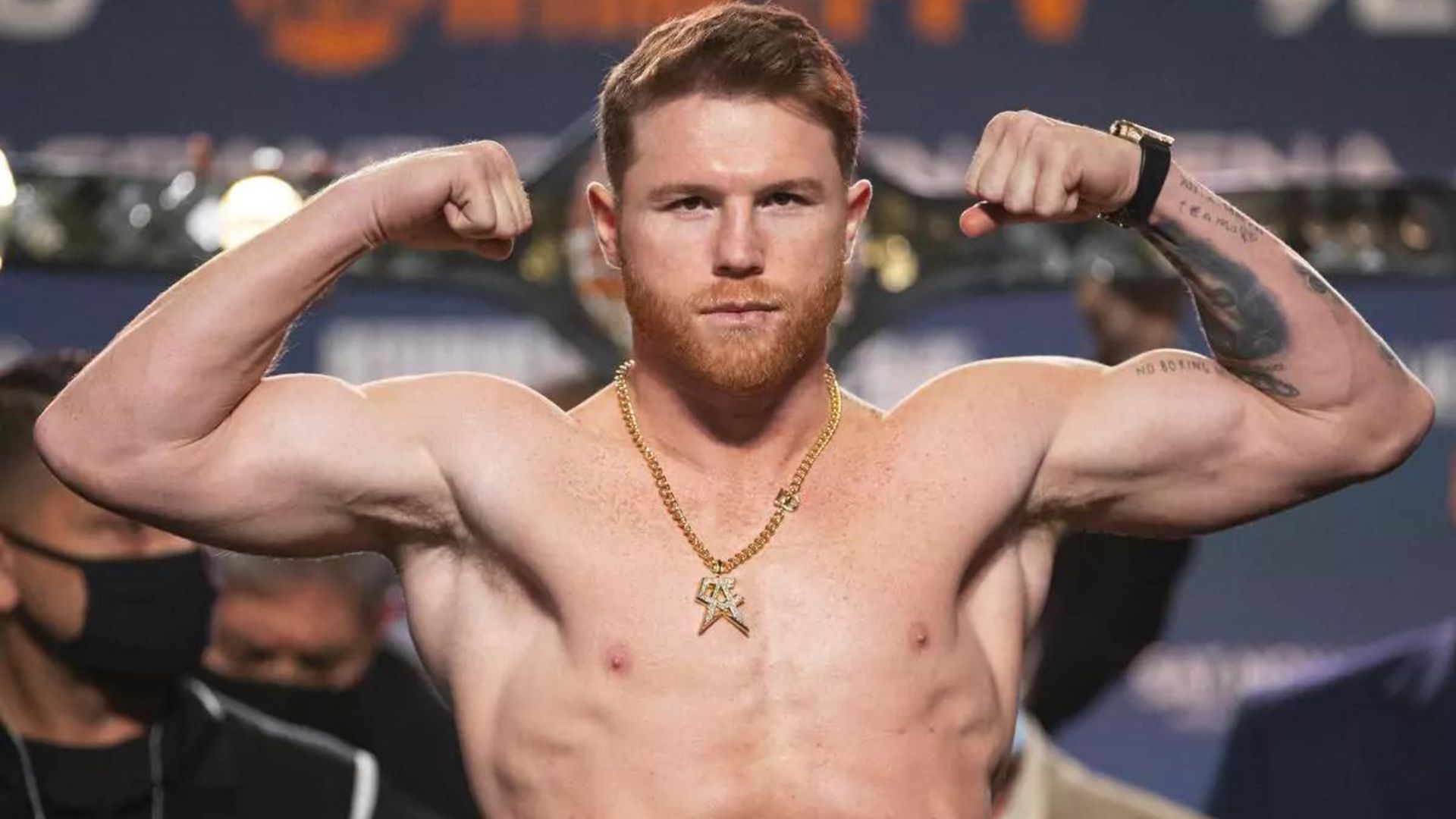 Canelo Alvare Posing And Showing His Bady