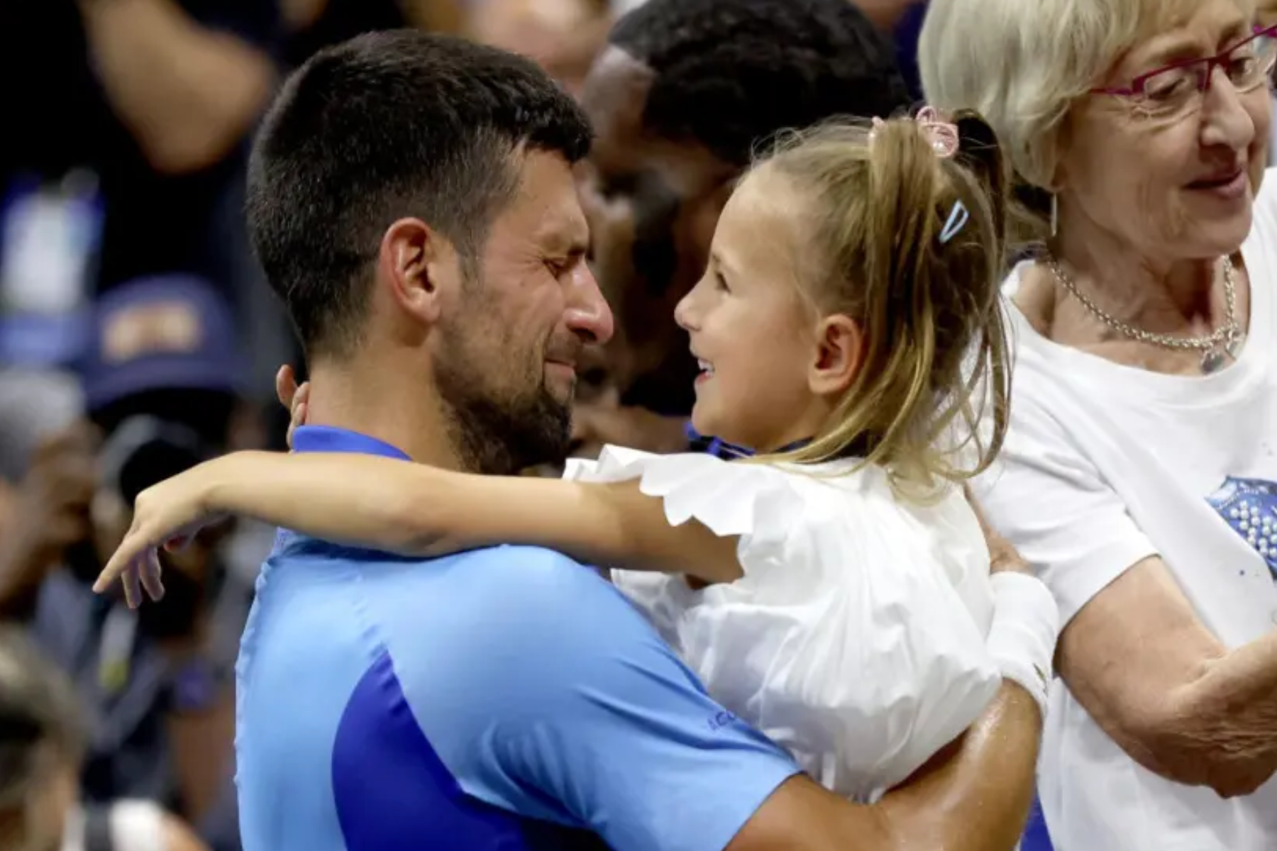 Novak Djokovic in tears lovingly hugs his children in a tender family moment
